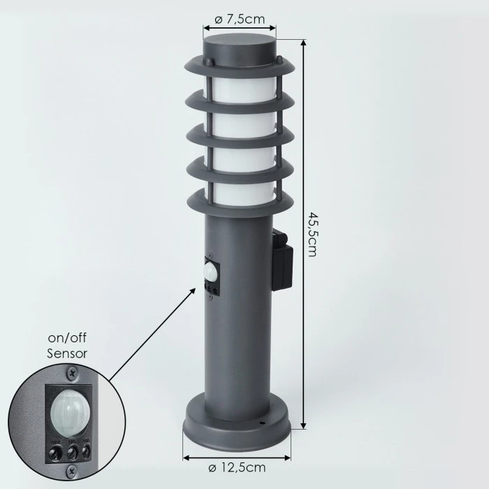 Hofstein Tunes Wegeleuchte Anthrazit, 1-flammig, Bewegungsmelder 9 Hofstein Tunes Wegeleuchte Anthrazit, 1-flammig, Bewegungsmelder – Bild 7