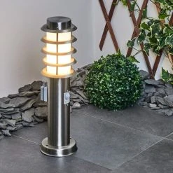 Hofstein Tunes Wegeleuchte Nickel-Matt, 1-flammig, Bewegungsmelder -Günstiges Wegeleuchten Geschäft tunes wegeleuchte h3546529 11