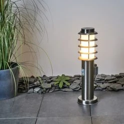 Hofstein Tunes Wegeleuchte Nickel-Matt, 1-flammig, Bewegungsmelder -Günstiges Wegeleuchten Geschäft tunes wegeleuchte h3546529 4