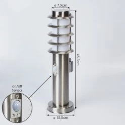 Hofstein Tunes Wegeleuchte Nickel-Matt, 1-flammig, Bewegungsmelder -Günstiges Wegeleuchten Geschäft tunes wegeleuchte h3546529 7