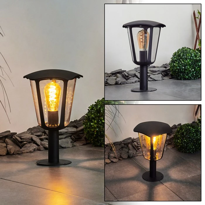 Hofstein Venneshamm Sockelleuchte Schwarz, Transparent, Klar, 1-flammig 3 Hofstein Venneshamm Sockelleuchte Schwarz, Transparent, Klar, 1-flammig