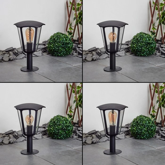 Hofstein Venneshamm Sockelleuchte Schwarz, Transparent, Klar, 1-flammig 4 Hofstein Venneshamm Sockelleuchte Schwarz, Transparent, Klar, 1-flammig – Bild 2