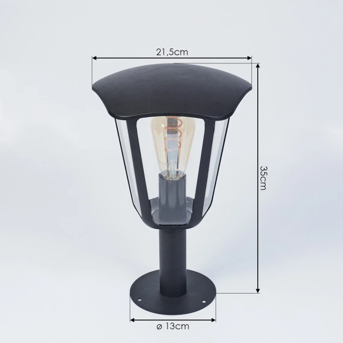 Hofstein Venneshamm Sockelleuchte Schwarz, Transparent, Klar, 1-flammig 6 Hofstein Venneshamm Sockelleuchte Schwarz, Transparent, Klar, 1-flammig – Bild 4