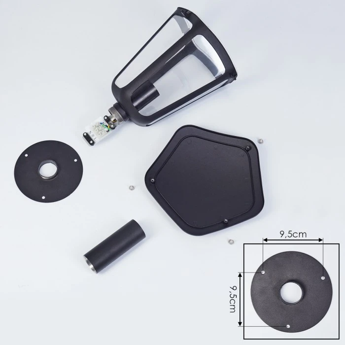 Hofstein Venneshamm Sockelleuchte Schwarz, Transparent, Klar, 1-flammig 7 Hofstein Venneshamm Sockelleuchte Schwarz, Transparent, Klar, 1-flammig – Bild 5