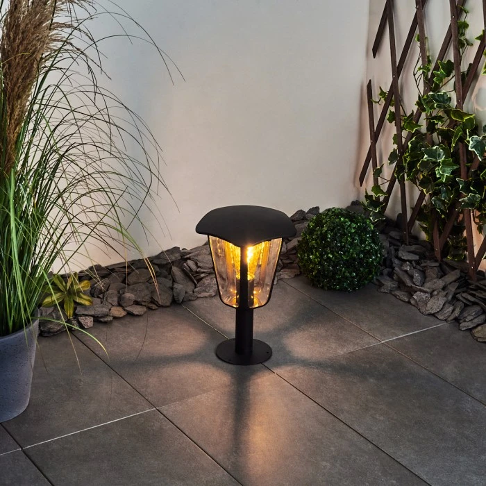 Hofstein Venneshamm Sockelleuchte Schwarz, Transparent, Klar, 1-flammig 9 Hofstein Venneshamm Sockelleuchte Schwarz, Transparent, Klar, 1-flammig – Bild 7