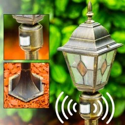 Hofstein Wegeleuchte Antibes Braun, Gold, 1-flammig, Bewegungsmelder -Günstiges Wegeleuchten Geschäft wegeleuchte antibes h169149 9