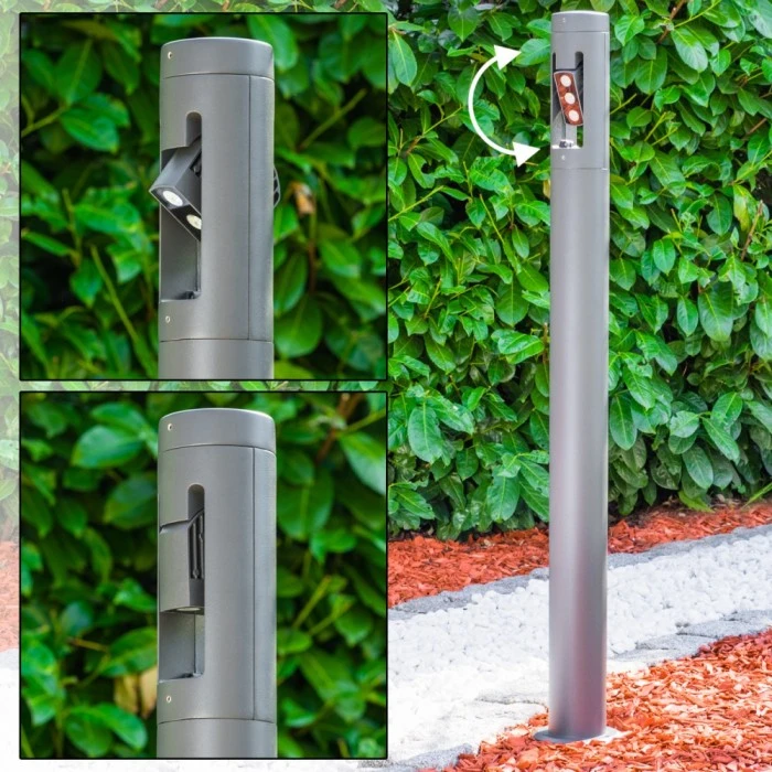 Hofstein Wegeleuchte TETLIN LED Anthrazit, 3-flammig 3 Hofstein Wegeleuchte TETLIN LED Anthrazit, 3-flammig