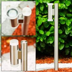 Hofstein Wegeleuchte Vero Edelstahl, 2-flammig