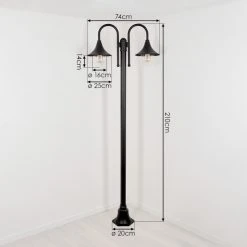 Hofstein Wissembourg Kandelaber Schwarz, 2-flammig -Günstiges Wegeleuchten Geschäft wissembourg kandelaber h3616178 3