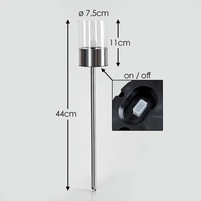 Hofstein Wroclaw 20er Set Solarleuchte LED Silber, 1-flammig 4 Hofstein Wroclaw 20er Set Solarleuchte LED Silber, 1-flammig – Bild 2